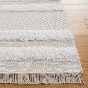 Safavieh Augustine Collection 5'0" x 7'7" Beige/Ivory AGT729B Moroccan Rustic Fringe Area Rug