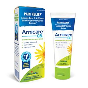boiron arnicare gel for soothing relief of joint pain, muscle pain, muscle soreness, and swelling from bruises or injury – non-greasy and fragrance-free – 2.6 oz