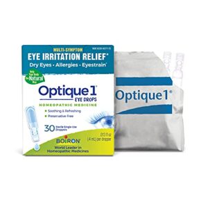 boiron optique 1 eye drops for relief from eye irritation, dry eyes, allergies, or eyestrain – 30 count