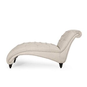 christopher knight home varnell chaise lounge, beige + dark brown