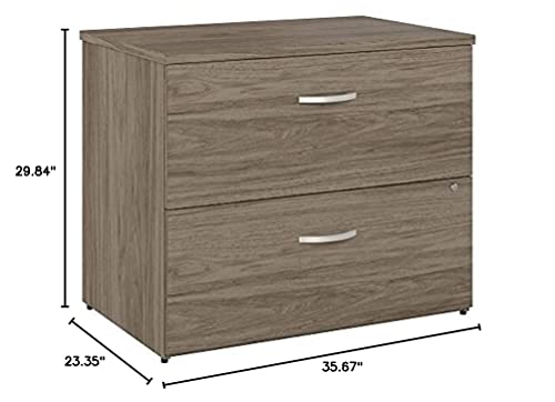 Bush Business Furniture Hybrid 2 Drawer Lateral File Cabinet-Assembled, Modern Hickory