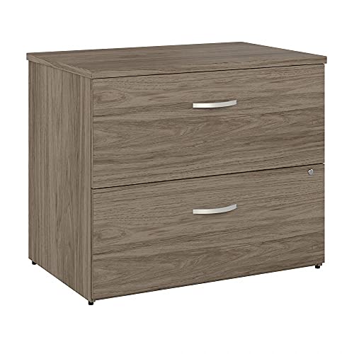 Bush Business Furniture Hybrid 2 Drawer Lateral File Cabinet-Assembled, Modern Hickory