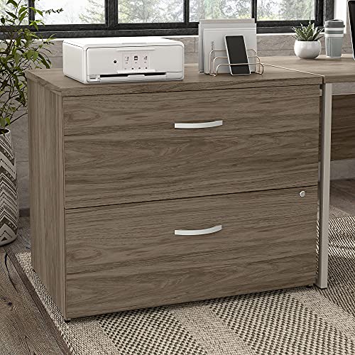 Bush Business Furniture Hybrid 2 Drawer Lateral File Cabinet-Assembled, Modern Hickory