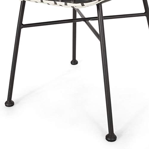 Christopher Knight Home Dining Chair, Beige + Black + White + Matte Black