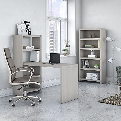 Bush Business Furniture Echo Bookcase Desk, 56W, Gray Sand