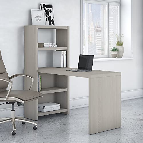 Bush Business Furniture Echo Bookcase Desk, 56W, Gray Sand