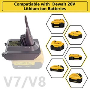 EID Replacement for Dyson V7 and V8 Battery,for Dewalt 20V Lithium Battery Converted to for Dyson V7 V8 SV11 Animal Cordless Stick Vacuum Cleaner Handheld Vacuum