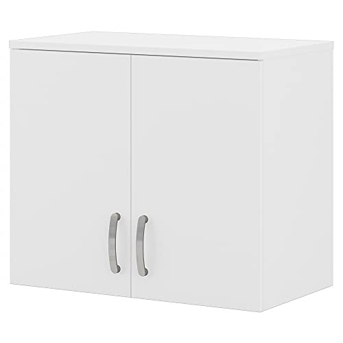 Bush Business Furniture Universal Storage Garage Wall Cabinet with Doors and Shelves, White