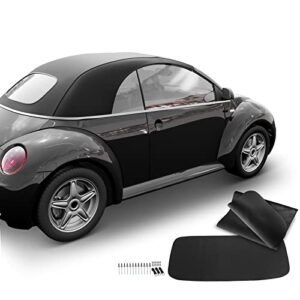 a-premium black pvc convertible soft top compatible with volkswagen beetle 2003-2009 convertible/hatchback replace# vw4403v, 1005bee055