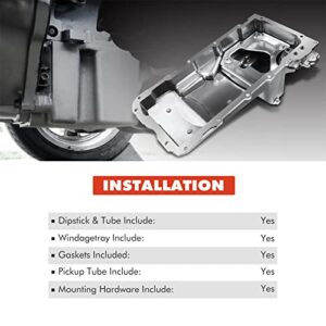 A-Premium Performance Muscle Car Engine Oil Pan Complete Kit Compatible with GM LS1 LS3 LSA LSX Chevrolet Chevy Pontiac Replace # 19212593