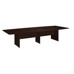 bush business furniture 120″ x 48″ boat top conference table with wood base, mocha cherry