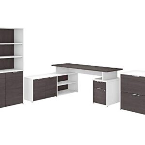 Bush Business Furniture Jamestown 72W L Shaped Desk with Lateral File Cabinet and 5 Shelf Bookcase