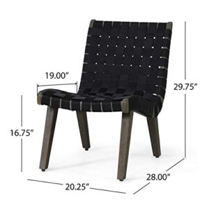 Christopher Knight Home Charlotter Outdoor Lounge Chair, Black + Gray