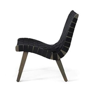 Christopher Knight Home Charlotter Outdoor Lounge Chair, Black + Gray
