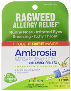 boiron ambrosia ragweed allergy relief 30c bonus pack, 80 count (pack of 1)