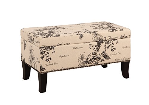 Linon Stephanie Ottoman, Botanical Linen