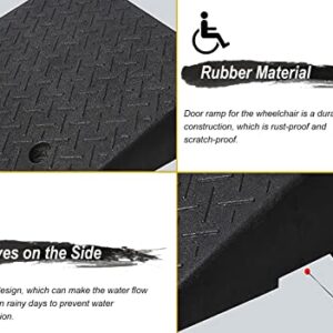 Threshold Ramp, Heavy Duty Threshold Ramp 2 3 4 5 6 Inches Rise, Driveway Curb Rubber Wheelchair Transition Ramp, Garage Entry Ramp Easy to Fix (Color : Black, Size : 5cm (2in) Rise)