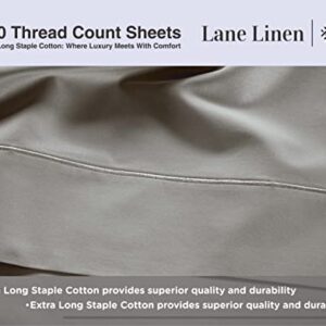 100% Cotton King Sheets - 600 Thread Count 4 Pc King Sheets Sets, Long Staple Combed Cotton Bed Sheets King, Luxury Sateen Sheets, King size sheets with deep pockets fits upto 17" - Charcoal