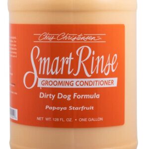 Chris Christensen Smart Rinse Papaya Starfruit Ultra Concentrated Dog Conditioner, Makes up to 8 Bottles, Grooming Pet Conditioner, Groom Like a Professional, All Coats, Made in The USA, 1gal
