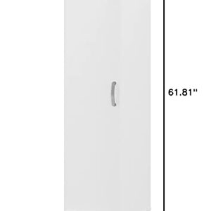 Bush Business Furniture Universal Tall Narrow Storage Cabinet with Door and Shelves, White