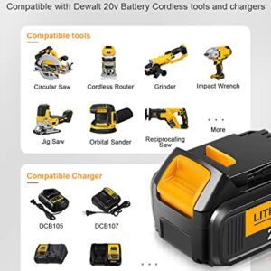 DCB104 Battery Charger Replacement for Dewalt 20V Battery Charger Station and 3 Pack Battery Repalcement for Dewalt 20V Battery (3 Batteries Included)