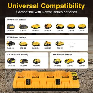 DCB104 Battery Charger Replacement for Dewalt 20V Battery Charger Station and 3 Pack Battery Repalcement for Dewalt 20V Battery (3 Batteries Included)