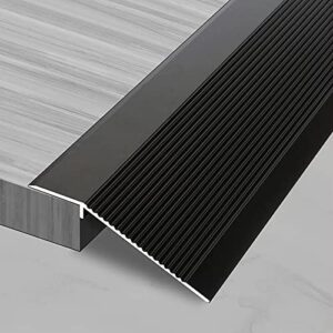 errulan aluminium floor transition strip for doorway, carpet/tile threshold reducer, door entry ramp for uneven vinyl floor, 10cm extra wide (size : length 145cm/57 in)