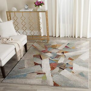 SAFAVIEH Porcello Collection 2'7" x 5' Grey/Multi PRL6937B Modern Abstract Non-Shedding Living Room Bedroom Area Rug