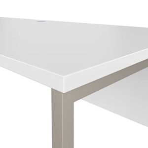 Bush Business Furniture Hybrid L Shaped Table Desk with Metal Legs, 72W x 30D, White