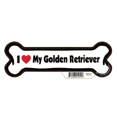 7" Dog Bone Magnet - Works Great on Cars, Refrigerators, Mailboxes and More (I Love My Golden Retriever)