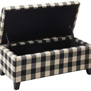 Christopher Knight Home Alonso High-Back Fabric Club Chair, Black Checkerboard and Dark Charcoal & Breanna Fabric Storage Ottoman, Black Checkerboard