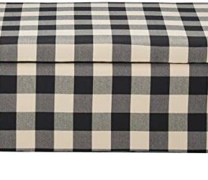 Christopher Knight Home Alonso High-Back Fabric Club Chair, Black Checkerboard and Dark Charcoal & Breanna Fabric Storage Ottoman, Black Checkerboard