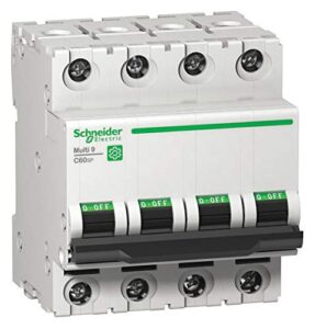 schneider electric miniature circuit breaker, 45 amps, number of poles: 4, 240vac ac voltage rating