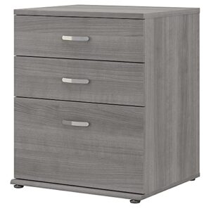bush business furniture universal floor storage cabinet with drawers, platinum gray