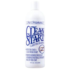 Chris Christensen Clean Start Clarifying Dog Shampoo - Pro-Vitamin Formula That Won’t Strip The Coat! Removes Product Build-up, Waxes, Oil and Dirt (16 Ounces)