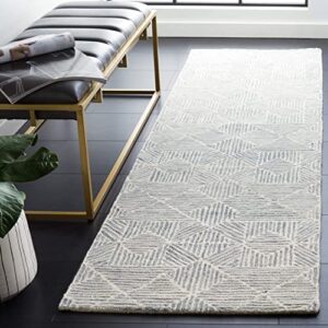 safavieh abstract collection 2’3″ x 6′ grey/ivory abt763f handmade wool runner rug