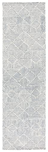 Safavieh Abstract Collection 2'3" x 6' Grey/Ivory ABT763F Handmade Wool Runner Rug