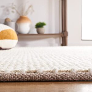 Safavieh Natura Collection 4' x 6' Natural/Light Grey NAT221A Handmade Farmhouse Coastal Boho Jute & Wool Area Rug