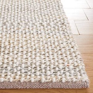 Safavieh Natura Collection 4' x 6' Natural/Light Grey NAT221A Handmade Farmhouse Coastal Boho Jute & Wool Area Rug