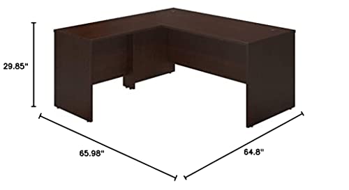 Bush Business Furniture Series C Elite 66W x 30D Desk Shell with 36W Return in Mocha Cherry