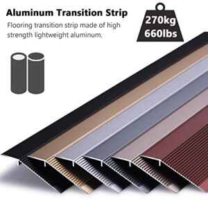ETULLE Floor Transition Strip Wood to Tile, Aluminum Reducer Strip Wide 10cm Carpet Flooring Edge Trim with Non Skid Groove, 36 40 50 67 Inch Threshold Ramp (Color : Silver, Size : W 10CM - L 153