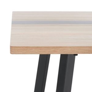 Safavieh Home Collection Leith Mid-Century Scandinavian Natural/Black Stripe Rectangle Dining Table