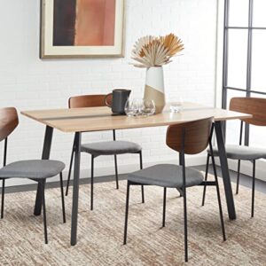 Safavieh Home Collection Leith Mid-Century Scandinavian Natural/Black Stripe Rectangle Dining Table