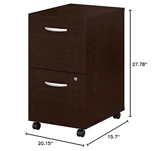 Bush Business Furniture Series C 2 Drawer Mobile File Cabinet in Mocha Cherry