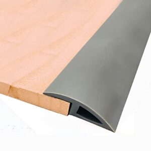 ZJKXJH Gray Carpet Edging Trim Strip, PVC Threshold Transition Strips Self Adhesive, Reducer Flute Uneven Floor for Height Difference 1cm, 3.5cm Wide (Size : 25m/82ft Length)