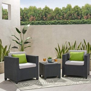 Christopher Knight Home 311164 Outdoor Conversation Sets, Dark Gray + Gray