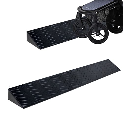 QUTBAG Doorway Plastic Threshold Ramps Lightweight Durable Rise Threshold Ramp for Wheelchair Scooter Wheelchair Sweeping Robot Non-Slip Ramp for Home Bathroom Garage (Size : 39.3x3.9x1.4inch)