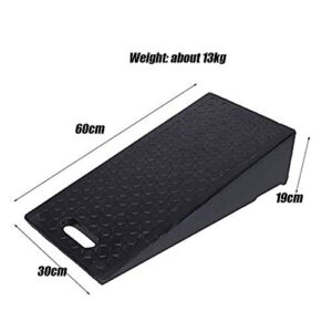 GUENZO Threshold Ramp, Rubber Kerb Ramps Heavy Wheelchair Threshold Ramp Portable Car Slope Mat Tire Slip Thick PVC Splicable, 2 Sizes (Color : Black, Size : 60X30X19CM)