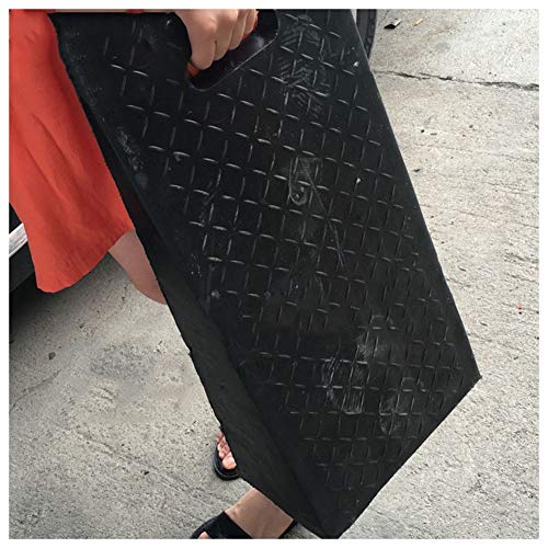 GUENZO Threshold Ramp, Rubber Kerb Ramps Heavy Wheelchair Threshold Ramp Portable Car Slope Mat Tire Slip Thick PVC Splicable, 2 Sizes (Color : Black, Size : 60X30X19CM)