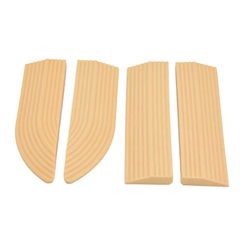 KIZIPO 4PCS Rubber Threshold Strips Floor Strip Transition for Wheelchair Rubber Door Threshold Protector(Beige)